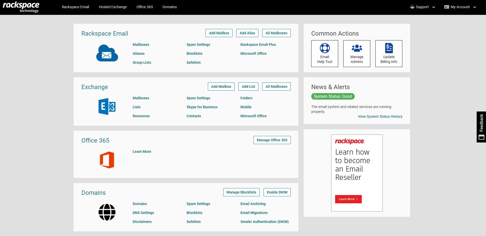 rackspace integrations screenshot