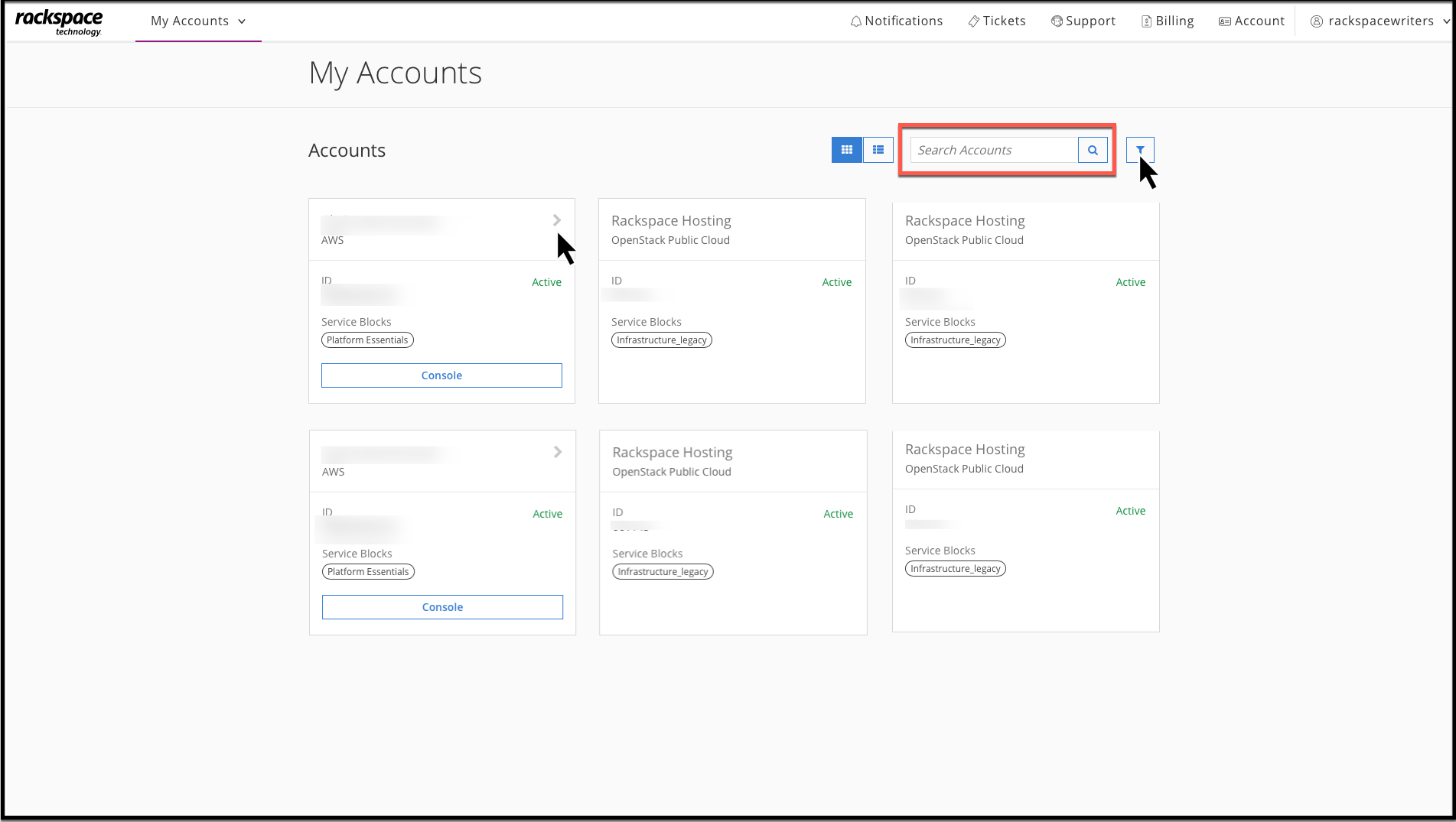 rackspace dedicated account teams screenshot