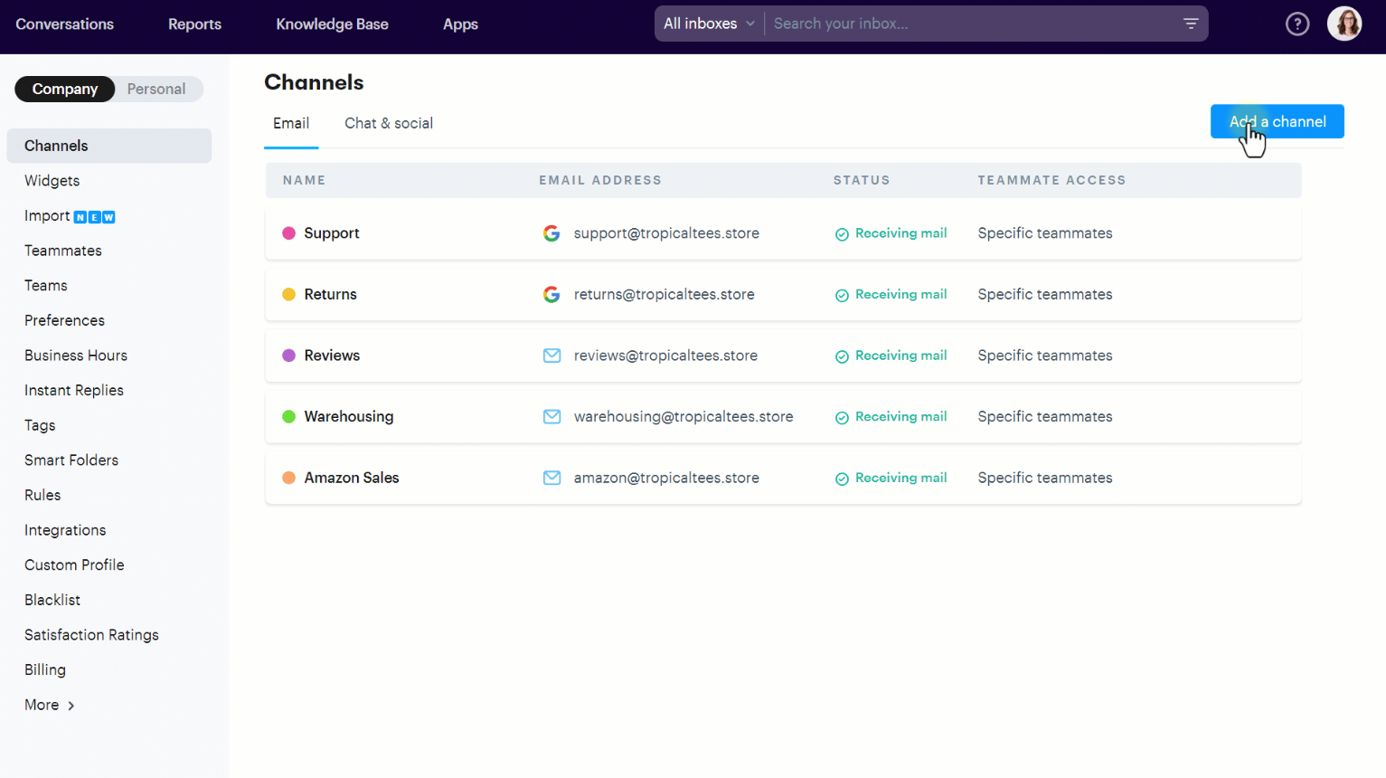 screenshot of groove multi-channel support