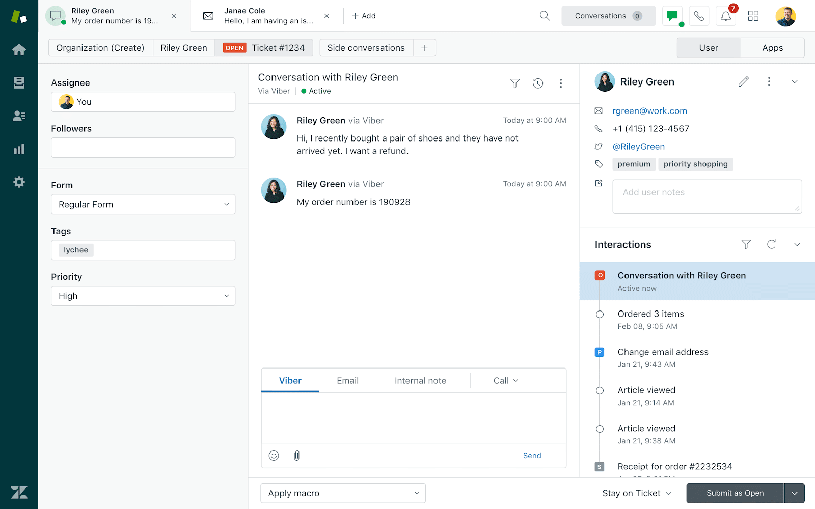 Zendesk&#8217;s Sunshine screenshot